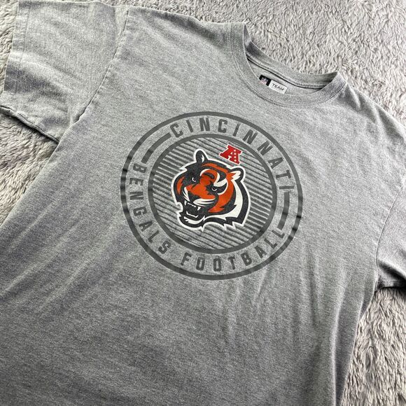 Cincinnati Bengals Shirt Mens Large Gray Orange White NFL Football Short Sleeve - Picture 1 of 7